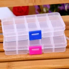 Пластиковая шкатулка для ювелирных изделий, органайзер для демонстрации хранение колец и сережек, Дорожный Чехол с 10 съемными бусинами для таблеток, Прямая поставка