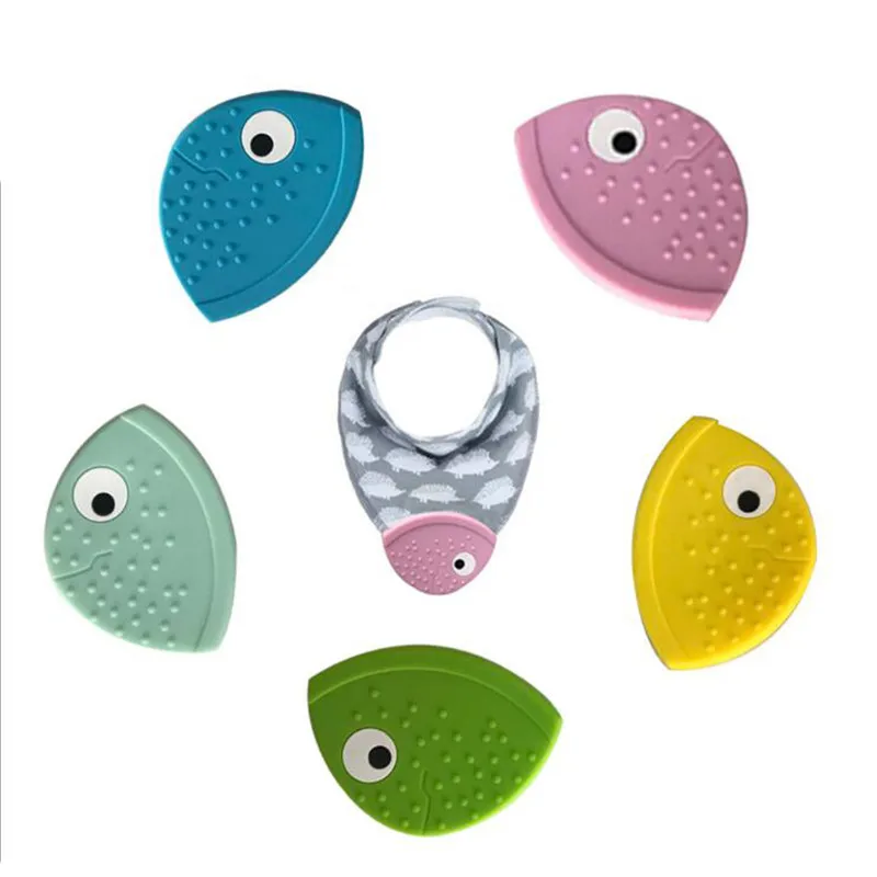 Baby Teether Bib Creative Fish Mouth Triangle Molar Product Toys | Мать и ребенок