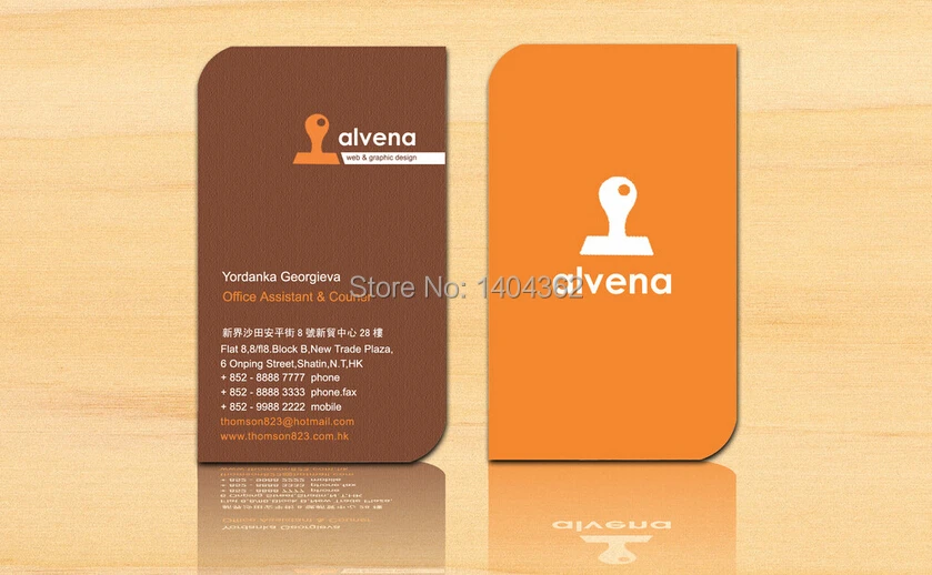 Free design 500pcs/lot Custom shape Business Cards name card printing  Business Card Printing color edge business cards