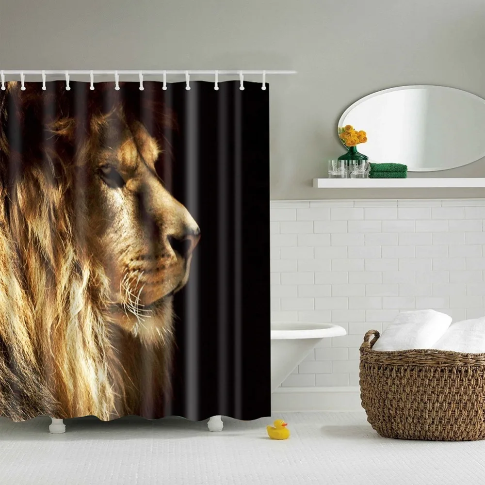 

Animal Lion Shower Curtain Funny 3d Bath Curtain For Bathroom Drop Shipping Bathroom Curtain Waterproof
