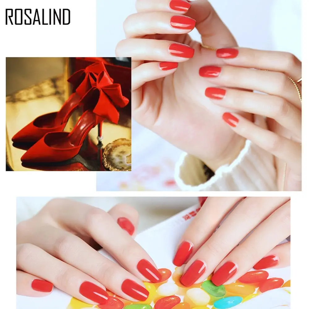 Гель лак для ногтей ROSALIND Series 7 мл фиолетовый красный черный серый удаляемый