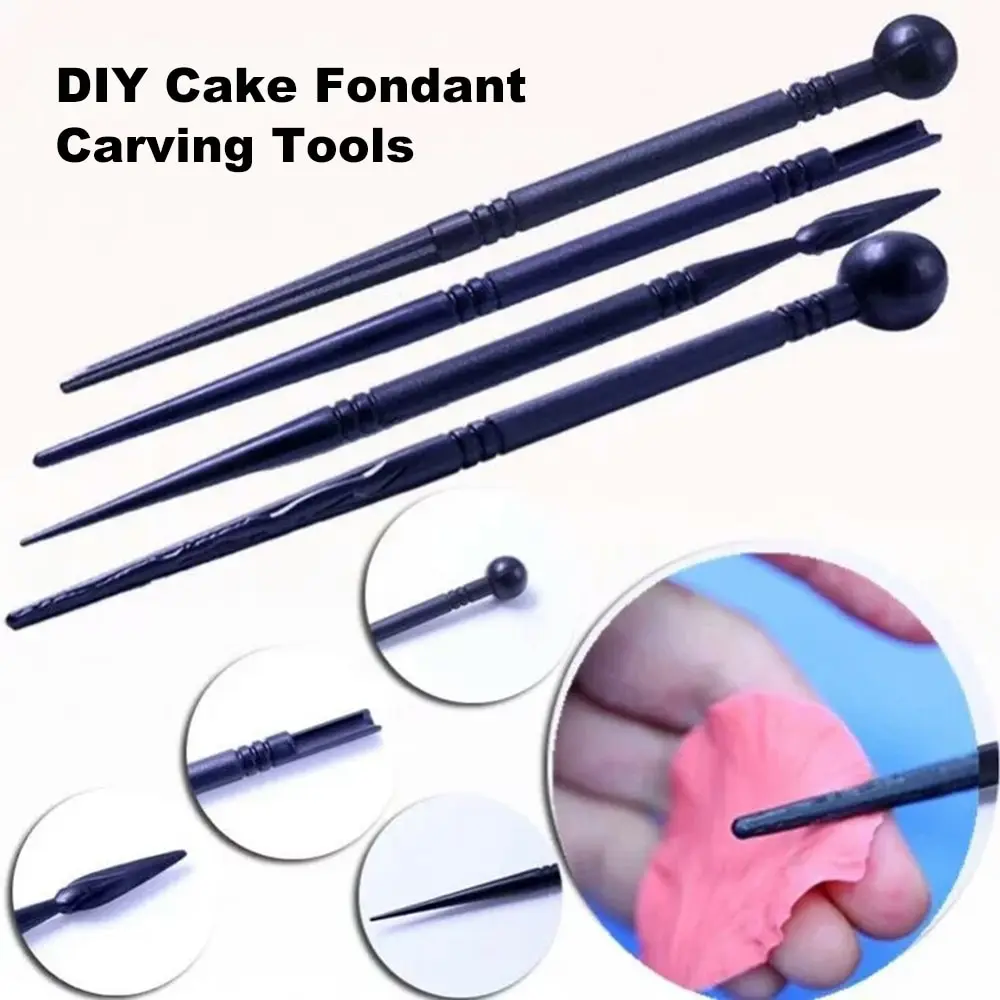 4 шт./компл. DIY сахара для помадки, пирога, печенья, резка по дереву для декорирования шоколада цветок лепка из глины Пластик выпечки ремесленных инструментов
