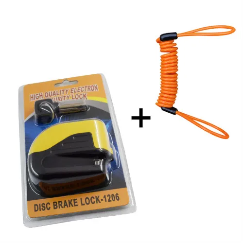 Yellow rope Велосипедный Замок с автосигнализацией, замки на дисковые тормоза велосипеда, Велосипедные замки с фиксированными замками безопасности, аксессуары от Llavero велосипеда, замки сигнализации - Цвет: Yellow rope