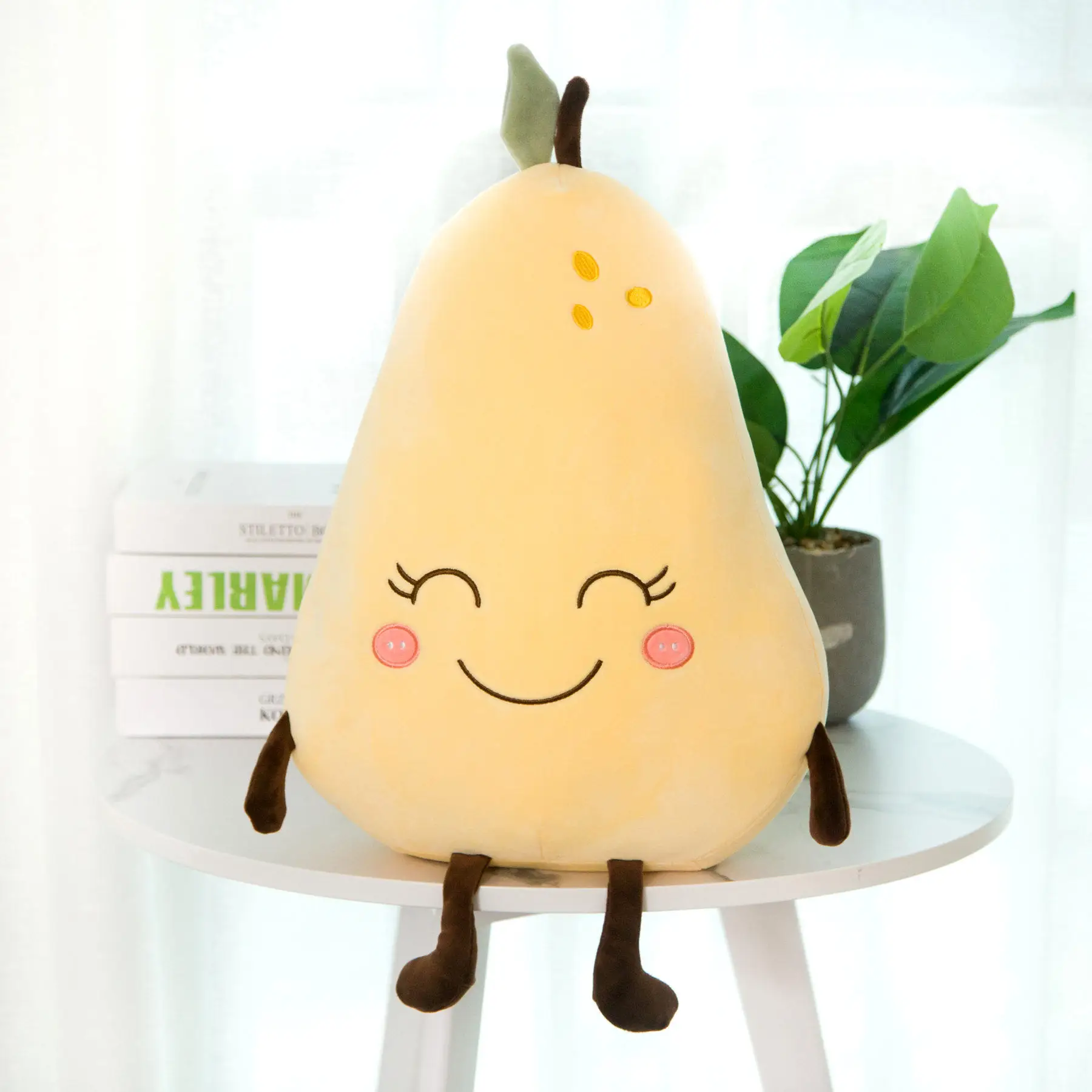 pear 1 шт. мягкая груша плюшевая подушка Kawaii еда подушка для дивана мягкие игрушки для детей взрослых Большая пищевая Форма Кукла подарок для девочек - Цвет: pear