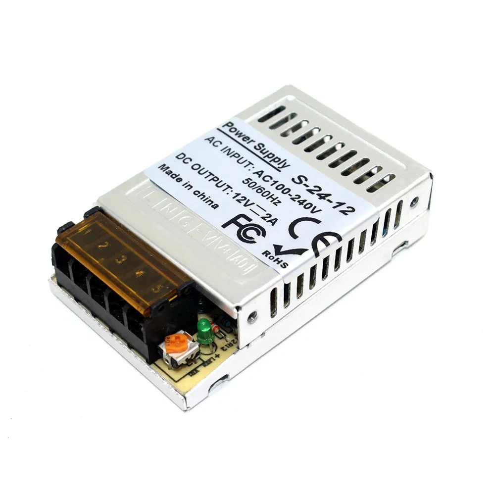 Ультратонкий выключатель питания DC12V 2A 24 W светодиодный трансформатор драйвера 100