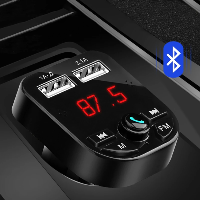 Audio Car MP3 Player Bluetooth 4.2 car mp3 FM Transmitter Modulator U Disk TF-Music LED Display Dual USB 3.1A Charger | Автомобили и