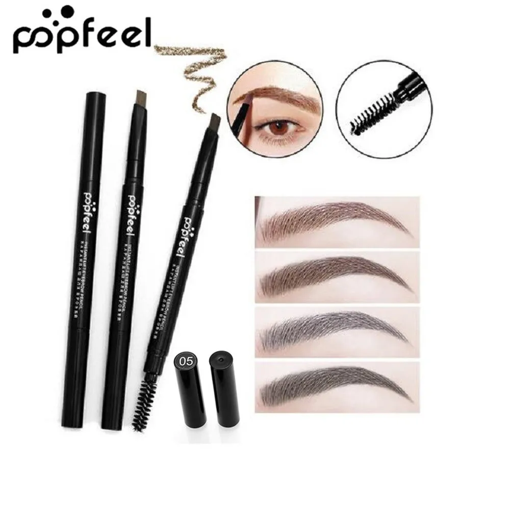 Popfeel Double-end Automatic Eyebrow Pencil Waterproof Pigment Long Lasting 5 colors eye Makeup Eye Brow Cosmetic | Красота и