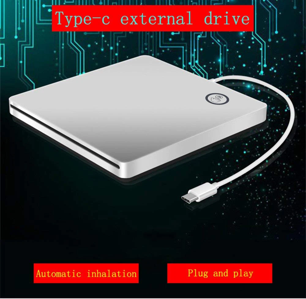 Автоматический ингаляционный USB-C горелки внешнего привода DVD CD VCD ридер RW Rewriter Writer плеер для ноутбука/рабочего стола Windows MAC OS