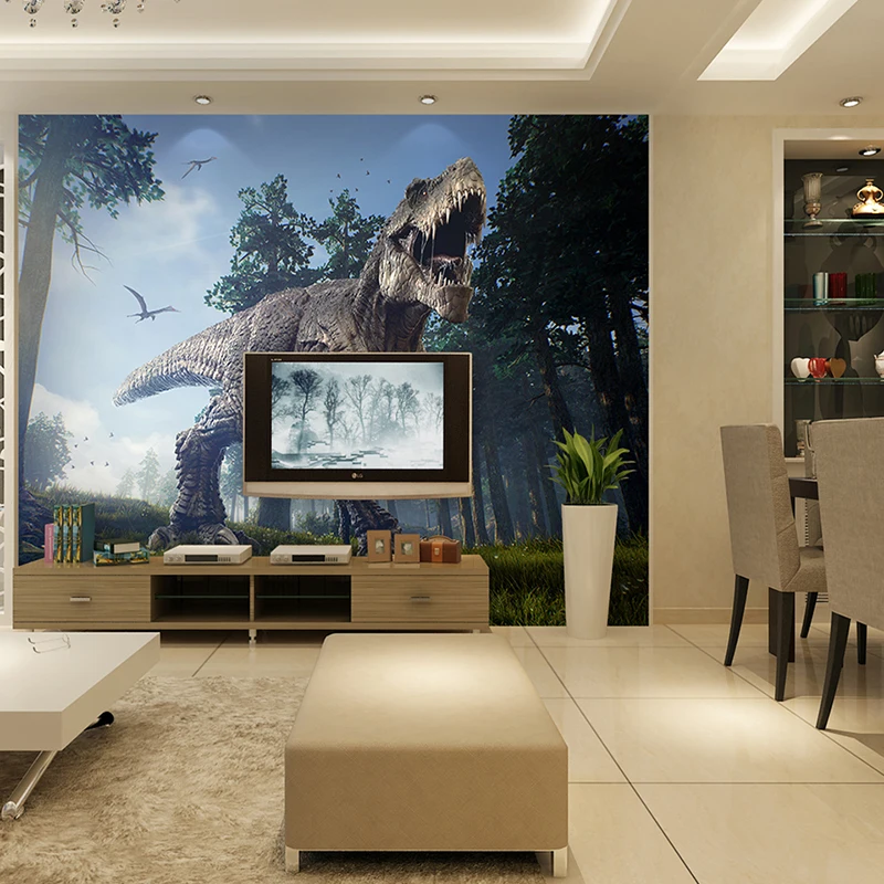 Пользовательские фото обои 3D Динозавры настенная живопись спальня КТВ Бар фон