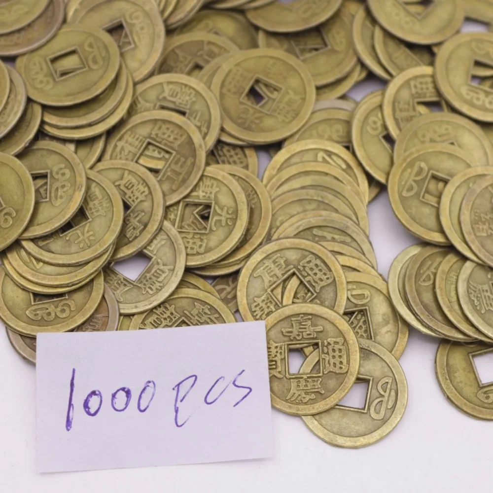 Серия 1000 шт. Реплика китайской династии Цинь двойной дракон монета из сплава