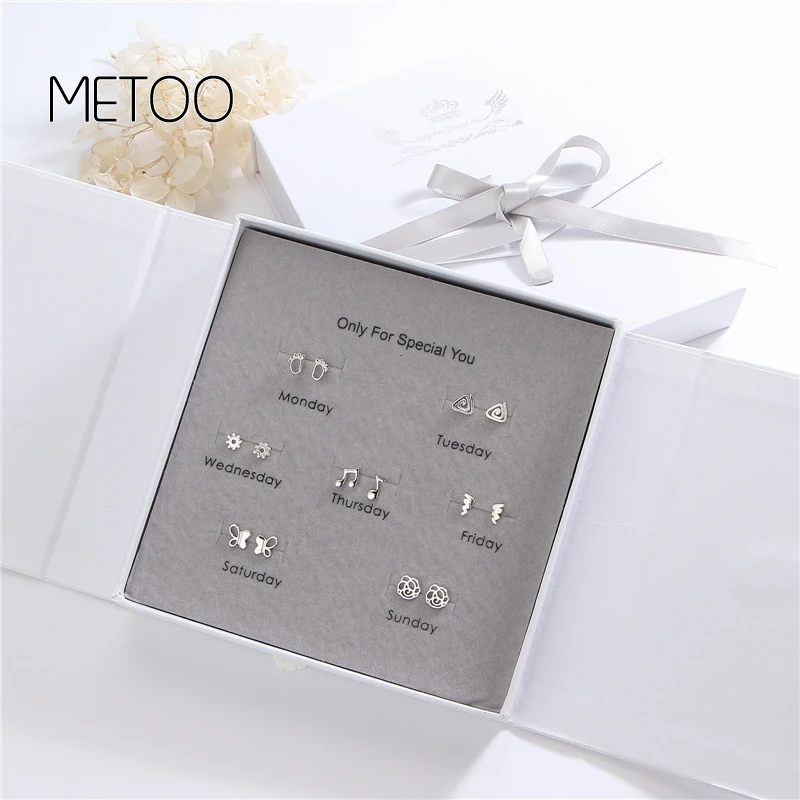 Женские серьги пусеты METOO из стерлингового серебра 925 пробы с кошачьими сердечком