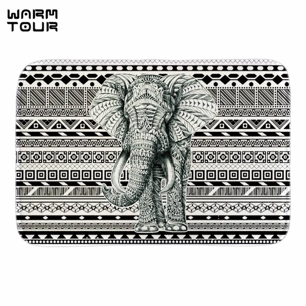 Теплый Тур милые животные украшение для ковриков в прихожей с черным слоном