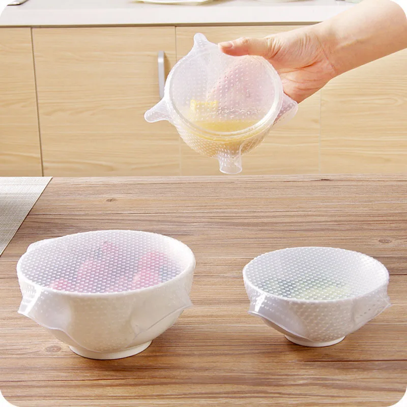 

3pcs/set New Reusable Silicone Bowl Cover Food Wrap Seal Vacuum Lid Stretch Multifunctional Food Fresh Keeping Kitchen Tool
