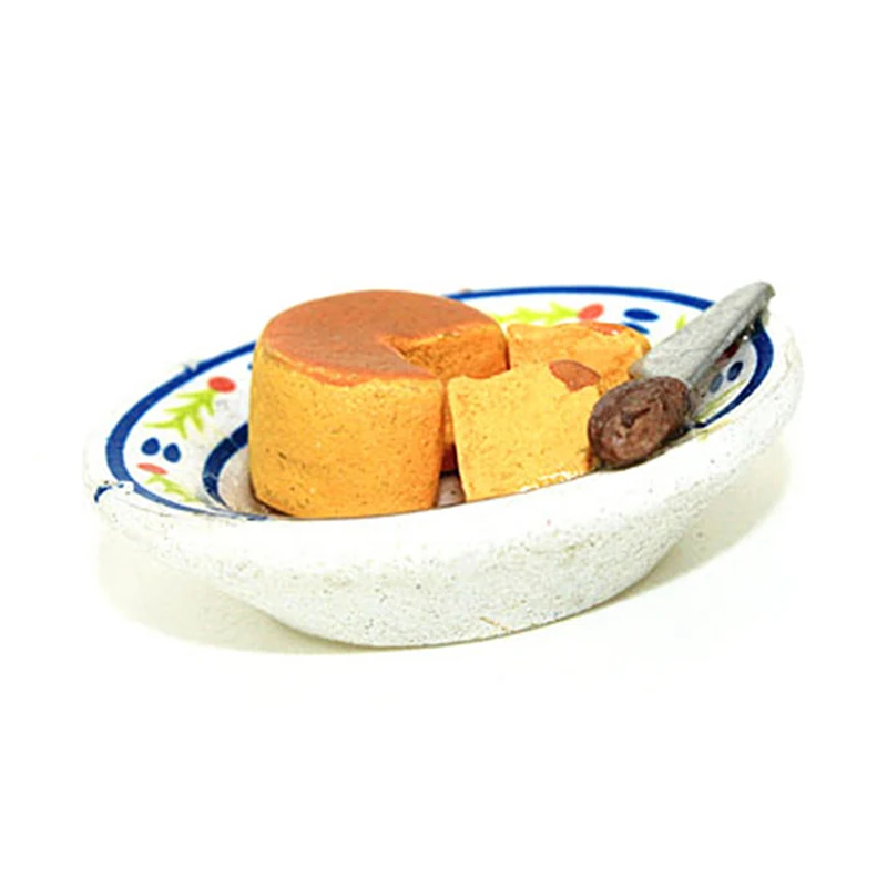 

2Pcs/Set Miniature Dollhouse Pretend Food Miniature Cheese Cake Set For Dollhouse Decor Toys For Children Toy 1/12 Scale