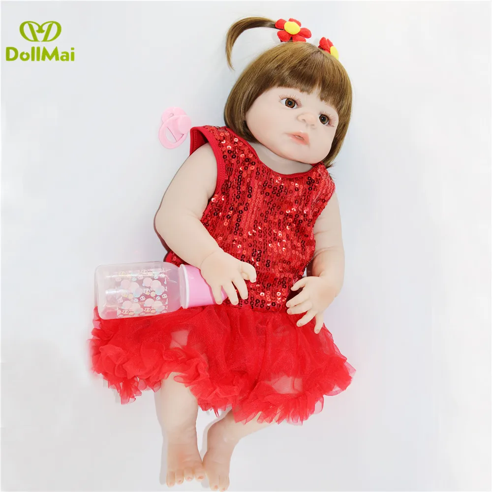 Bebe девочка возрождается реалиста 22 &quot55 см полный силиконовые куклы для