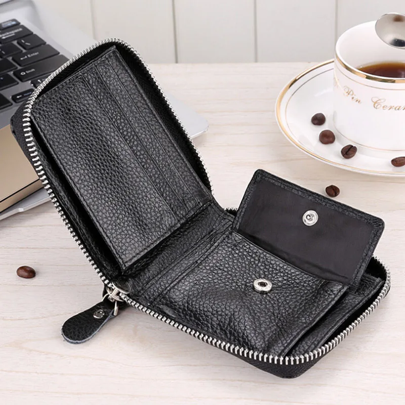 2018 Luxury Real Cow Genuine Leather Men's Retro Fashion Zipper Wallet Cowhide High Capacity Vintage Business Pocket Purse | Багаж и