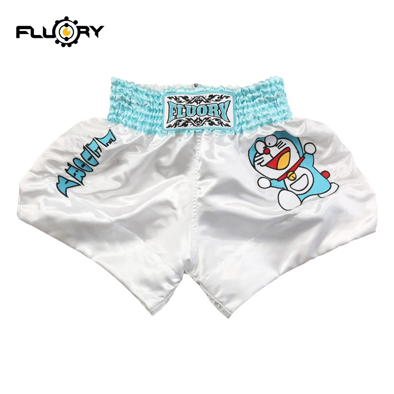 

Новинка 2019 года, милые детские шорты Fluory Doraemon из тайского фарфора, шорты для кикбоксинга для молодежи и детей (мальчиков и девочек)