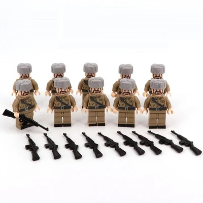 Советские пехотные солдатики, военное оружие, городская полиция, части Playmobil, Мини фигурки, строительный блок, кирпич, оригинальные игрушки