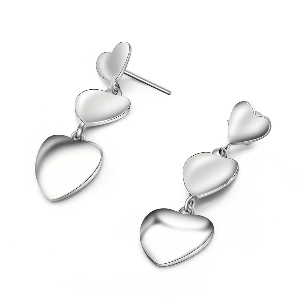 925 Sterling Silver Stud Earrings Love Heart to Romantic for Women Engagement Wedding Jewelry|Серьги-гвоздики| |