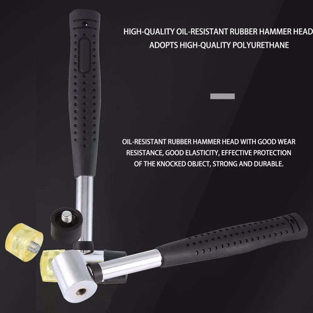 Rubber Mounting Hammer Fitting Tool Wear-resistant and Slip-proof Installation Household Tools Steel Handle Double Face | Инструменты