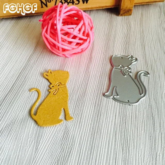 FGHGF с рисунком кота металлические режущие штампы для скрапбукинга трафареты
