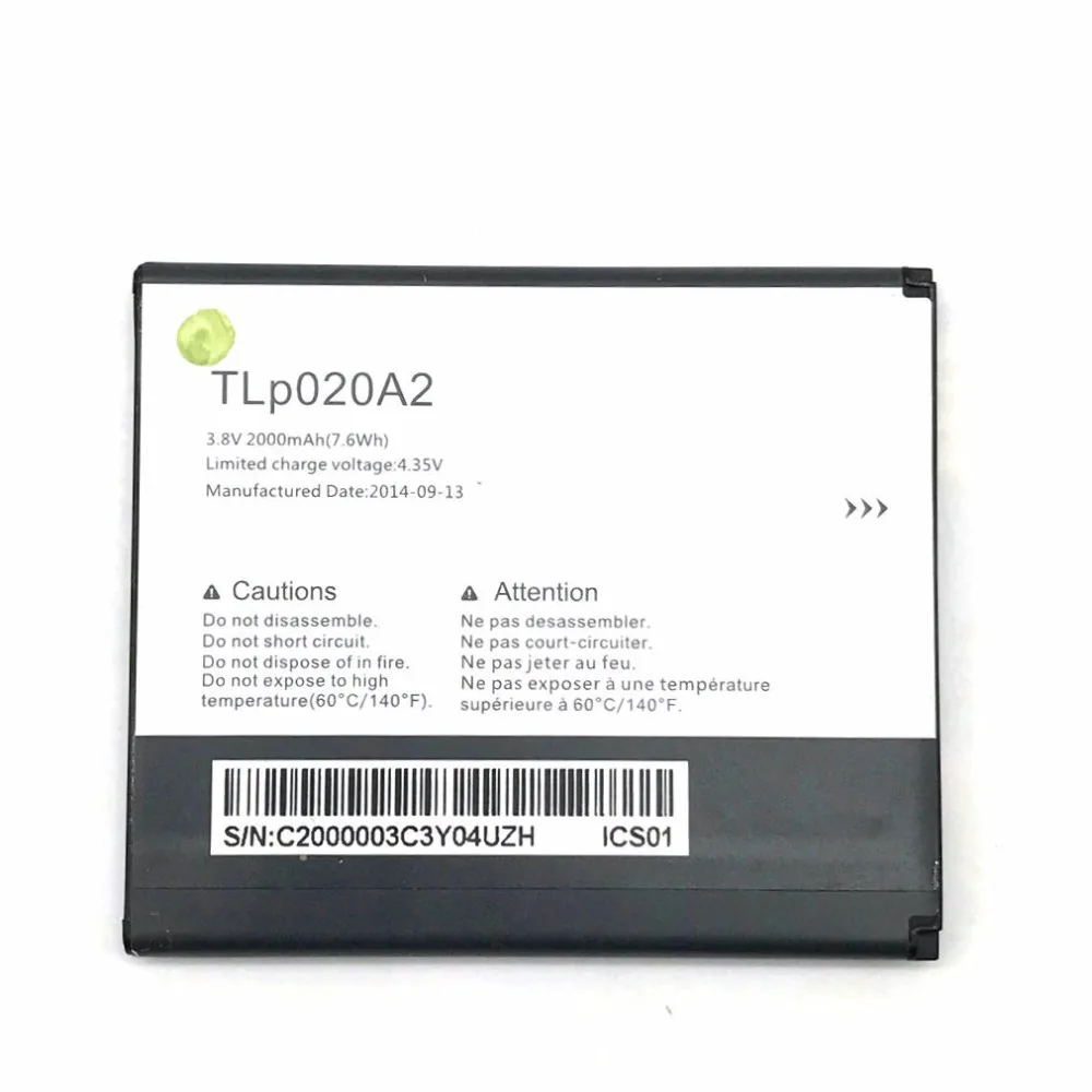 Новый аккумулятор 2000 мАч TLp020A2 для Alcatel One Touch Pop Star LTE A845L / POP S3 OT5050 5050X|battery for alcatel|battery