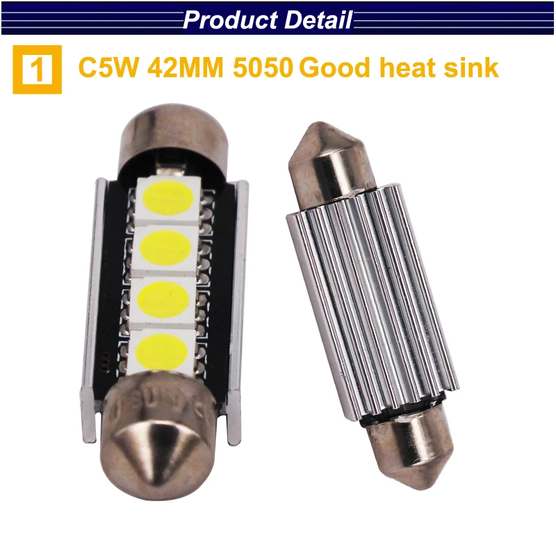 Eseastar 2 шт. C5W 31/36/39/42 мм 3SMD 5050 Светодиодные белые автомобильные canbus светодиодные