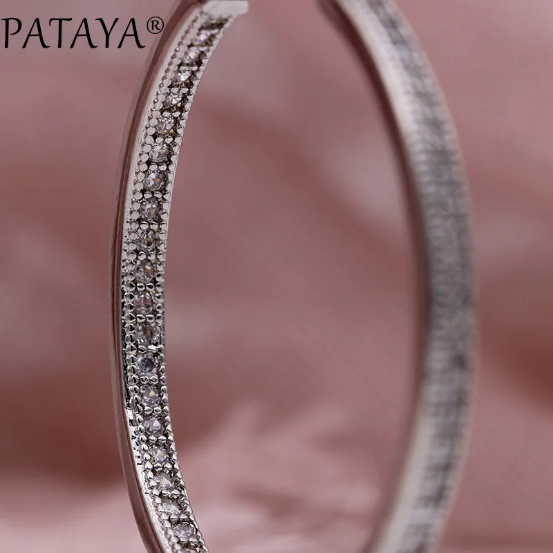 Новинка роскошные большие круглые длинные серьги PATAYA с инкрустацией из