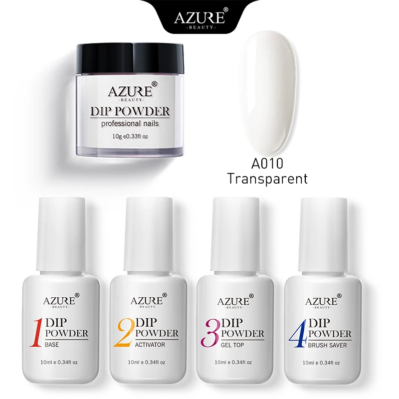 A010 AZURE BEAUTY 5/УП. Пудра для погружения ногтей, набор для ногтей, блеск для ногтей, пудра, дип-пудра, украшения, основа, верхнее покрытие ногтей, маникюр - Цвет: A010