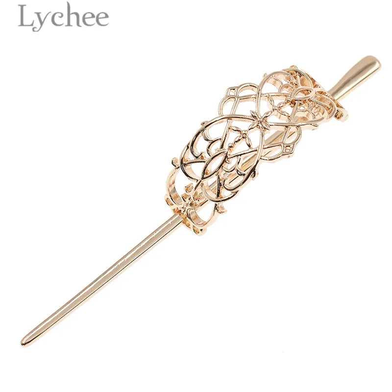 Lychee, винтажный сплав, японский стиль, полые женские палочки для волос шпильки, Ретро стиль, ручная работа, золотой цвет, женские палочки для волос, ювелирные изделия