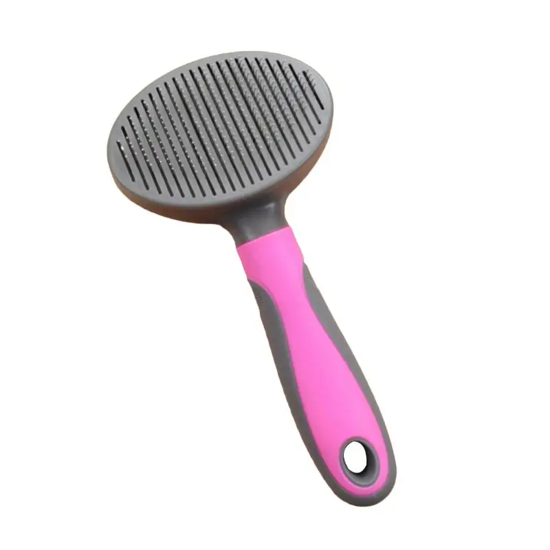 Gray Pink Тип Расческа для домашних животных, кошек, собак, общего назначения, автоматическое удаление волос, самоочищающиеся расчески для домашних животных - Цвет: Gray Pink