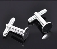 free high quality silver plated cufflinks with round bottom 10 mm found in jewelry