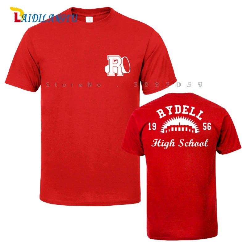 Rydell High shool T-Shirt 80s 50s 1956 Retro Men T-shirt Short sleeve O-Neck Fashion T shirt | Мужская одежда