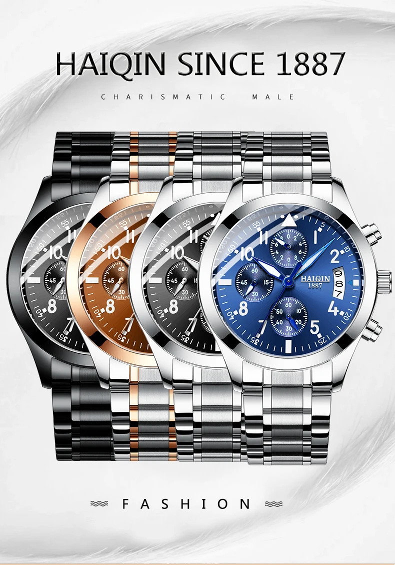 HAIQIN Reloj hombres спортивные мужские s часы лучший бренд класса люкс Мужские кварцевые наручные часы мужские водонепроницаемые relogio masculino новые