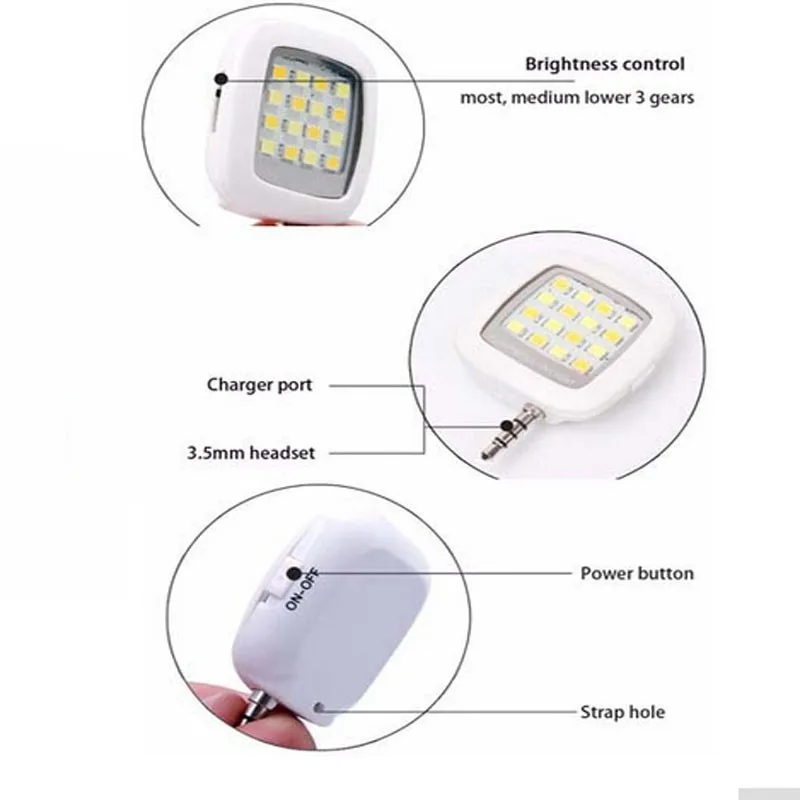 Заполняющий свет для телефона на IOS Android 16 светодиодов заполняющий смартфонов