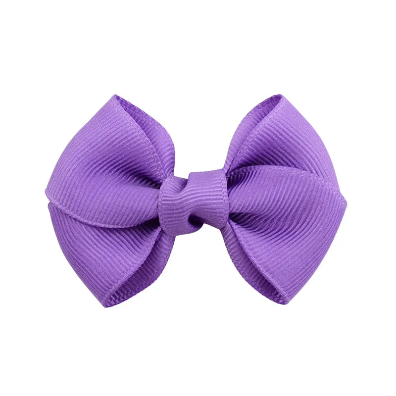 05 Violet Заколка для волос из однотонной ленты с бантом для девочек, детские заколки с бантом, женские заколки, аксессуары для волос, детские заколки для волос - Цвет: 05 Violet