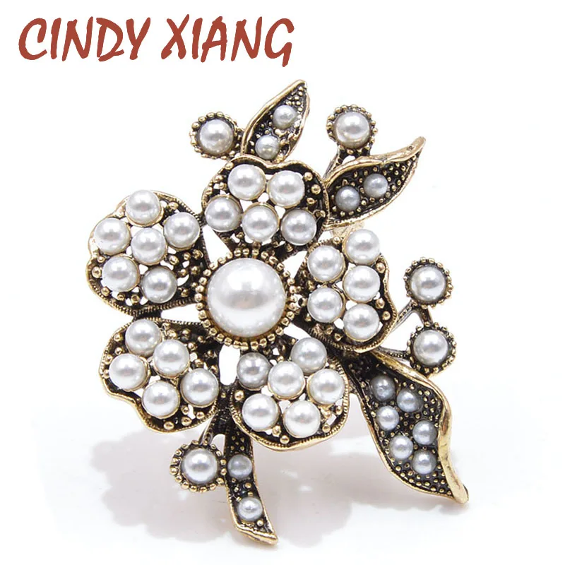 Винтажная женская брошь в виде цветка CINDY XIANG украшение стиле барокко с жемчугом