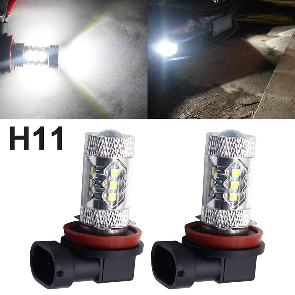 Светодиодный светильник BOODLIED H11 автомобильная противотуманная фара 3030 SMD 80 Вт