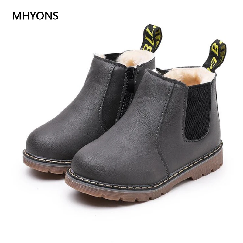 Новинка 2018 зимние детские ботинки MHYONS популярные Martin для отдыха Нескользящие