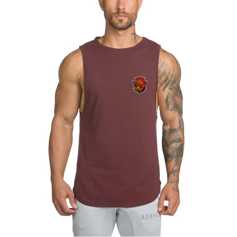 Поттера Гриффиндор тренажерный зал рубашки Для мужчин короткие рукавов Training Tee