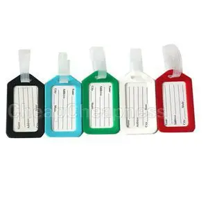 10Pcs Fashion Plastic Travel Luggage Tags Colorful Labels With Transparent Straps Ramdom Color | Багаж и сумки