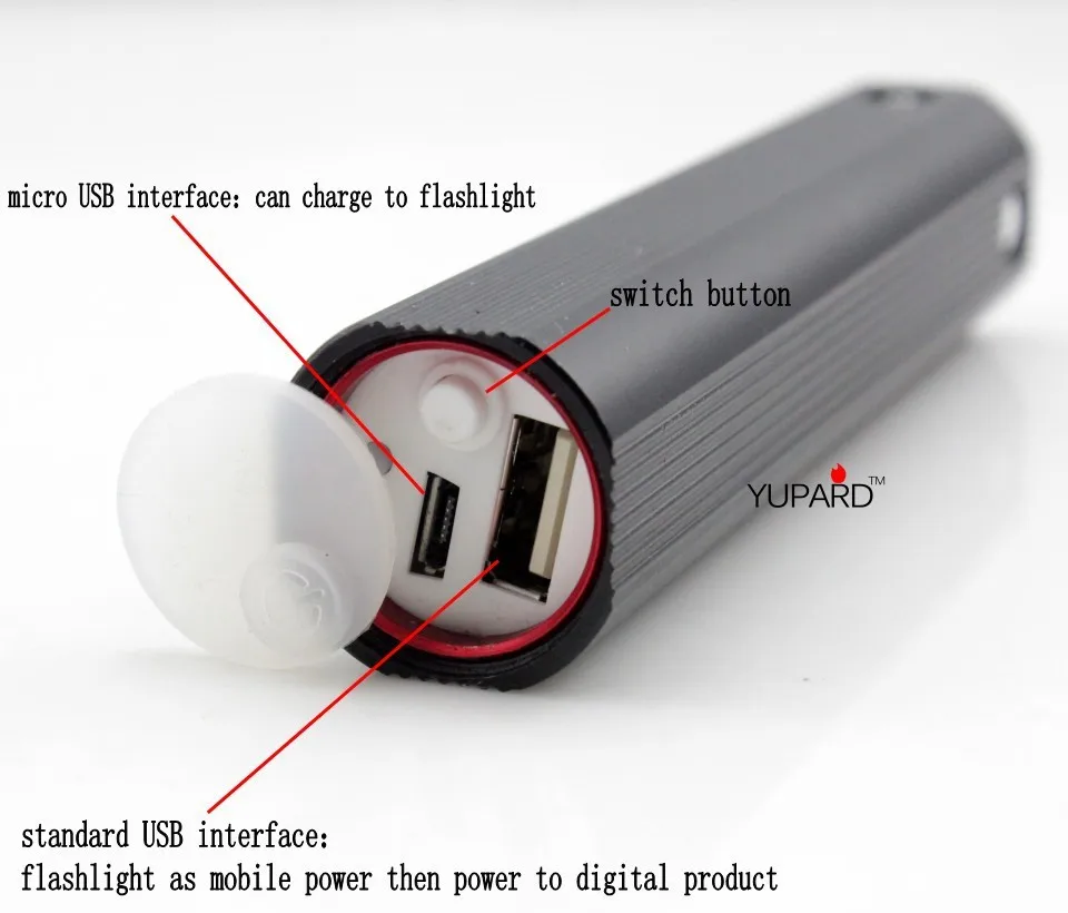 YUPARD, умный внешний аккумулятор, флэш-светильник, мини USB, Мобильный Внешний аккумулятор, внутреннее зарядное устройство, 600лм, Q5, светодиодный фонарь, светильник-вспышка