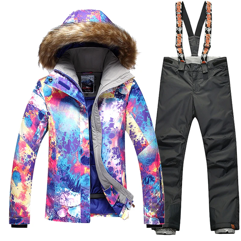 New FREE SHIPPING Gsou Snow Women winter clothing skiing jacket+pant snow suit -20-30 DEGREE woman ski size XS-L | Спорт и