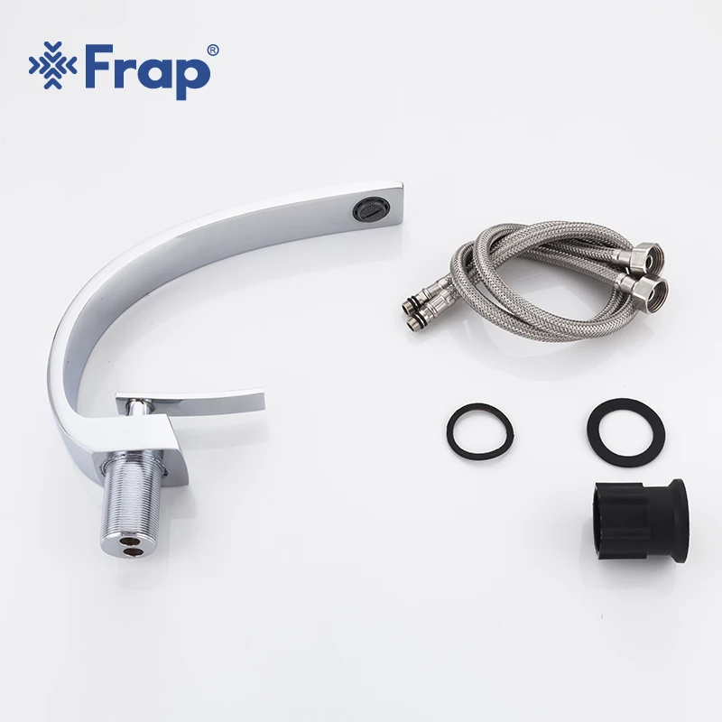 

FRAP Modern Bathroom Basin Faucets Mixer Tap Brass Arc Washbasin Faucet Single Handle Single Hole Elegant Crane Bathroom Y10005