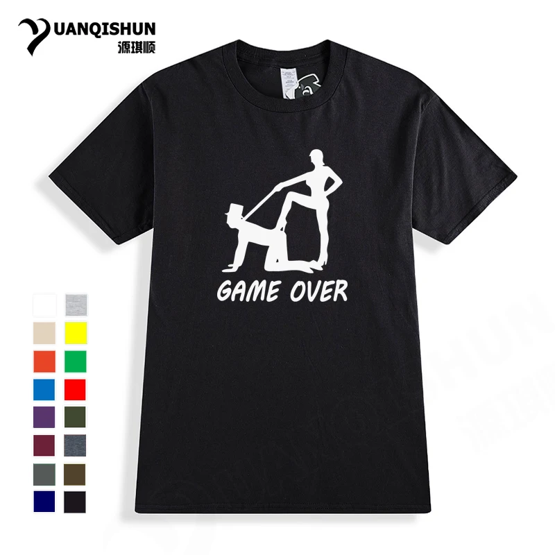 2018 забавная футболка для мужчин Футболка Game Over дикая девушка Юмористическая