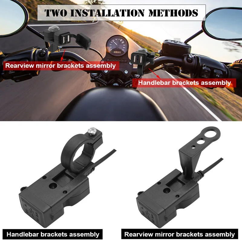 WUPP Мотоцикл Руль USB Зарядное устройство 5 V 3 1 A Moto автомобиля Водонепроницаемый