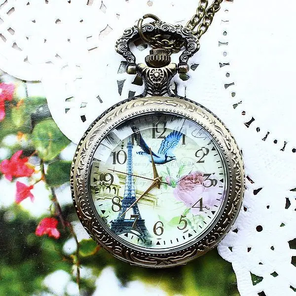 2016 Круглый Relojes Reloj Женщины Бизнес Часы Кварцевые Новая Роза Птица Ретро Башня