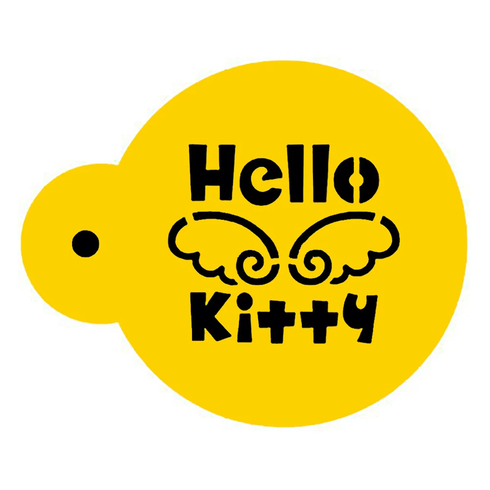 Пластиковая форма для украшения торта hello kitty, форма для кекса, форма для кофе, трафарет, форма для выпечки, инструменты для выпечки, 12 видов стилей