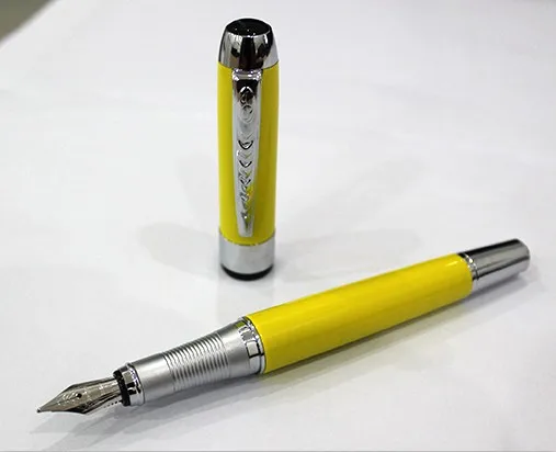 Jinhao 250 гладкий черный и серебряный зажим 1,0 мм Изогнутый наконечник каллиграфия ручка Высокое качество металл авторучка Рождественский подарок ручки