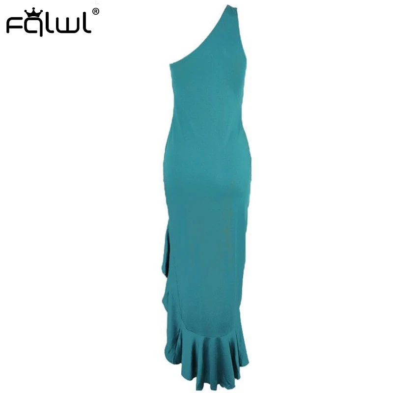 Женское длинное платье с разрезом на одно плечо FQLWL Белое Платье макси открытой спиной Клубное вечернее